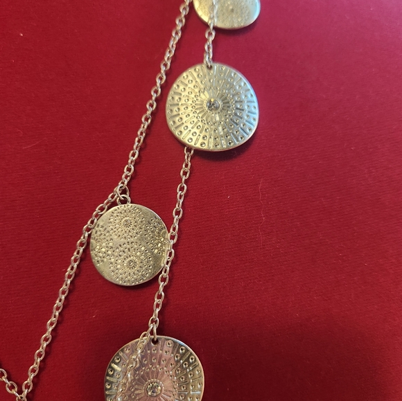 Silver Coin Style Two Strand Necklace - Maurices - Picture 3 of 7